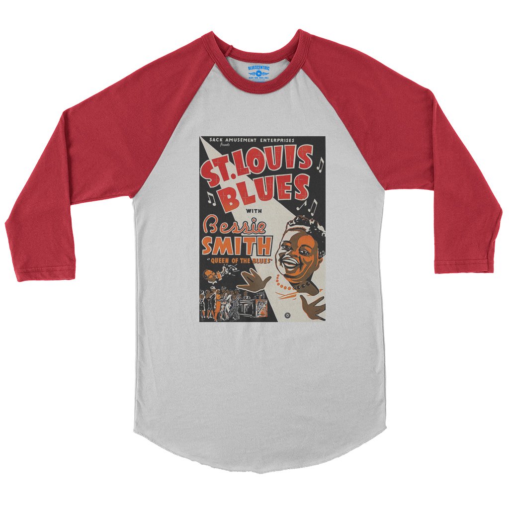 Bessie Smith St Louis Blues Baseball T-Shirt in White Red