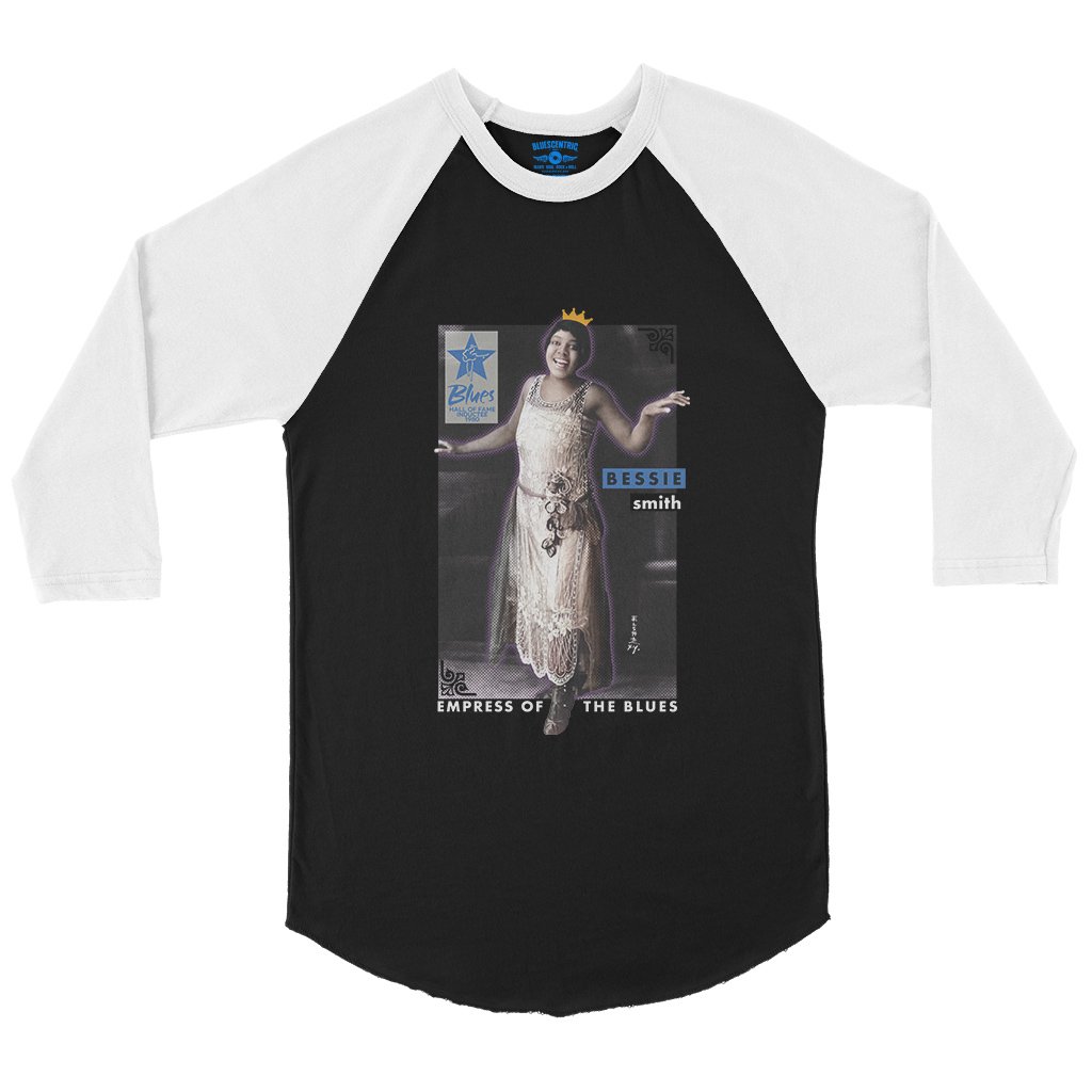 Ltd. Ed. Blues Hall of Fame Bessie Smith Baseball T-Shirt in Black White