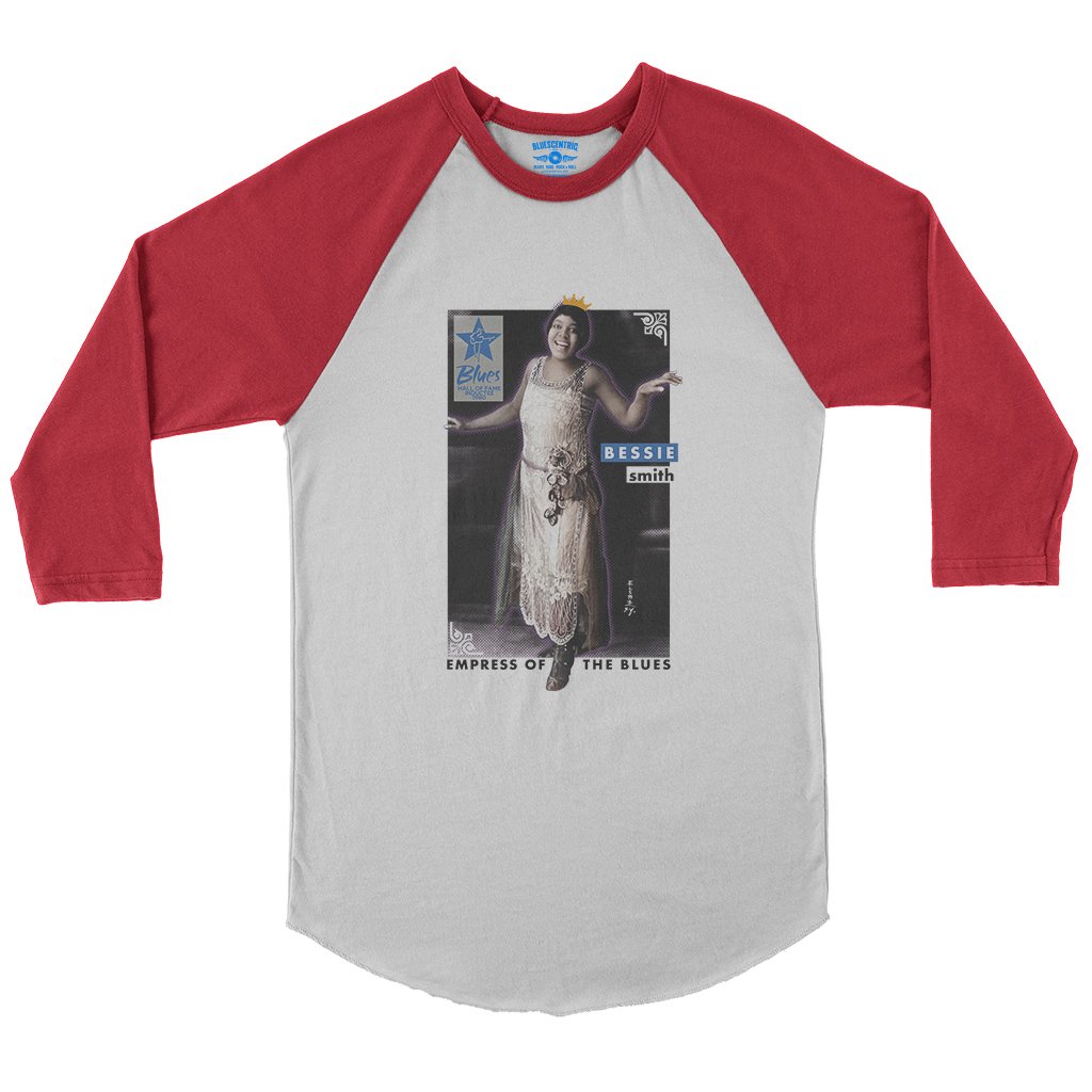 Ltd. Ed. Blues Hall of Fame Bessie Smith Baseball T-Shirt in White Red