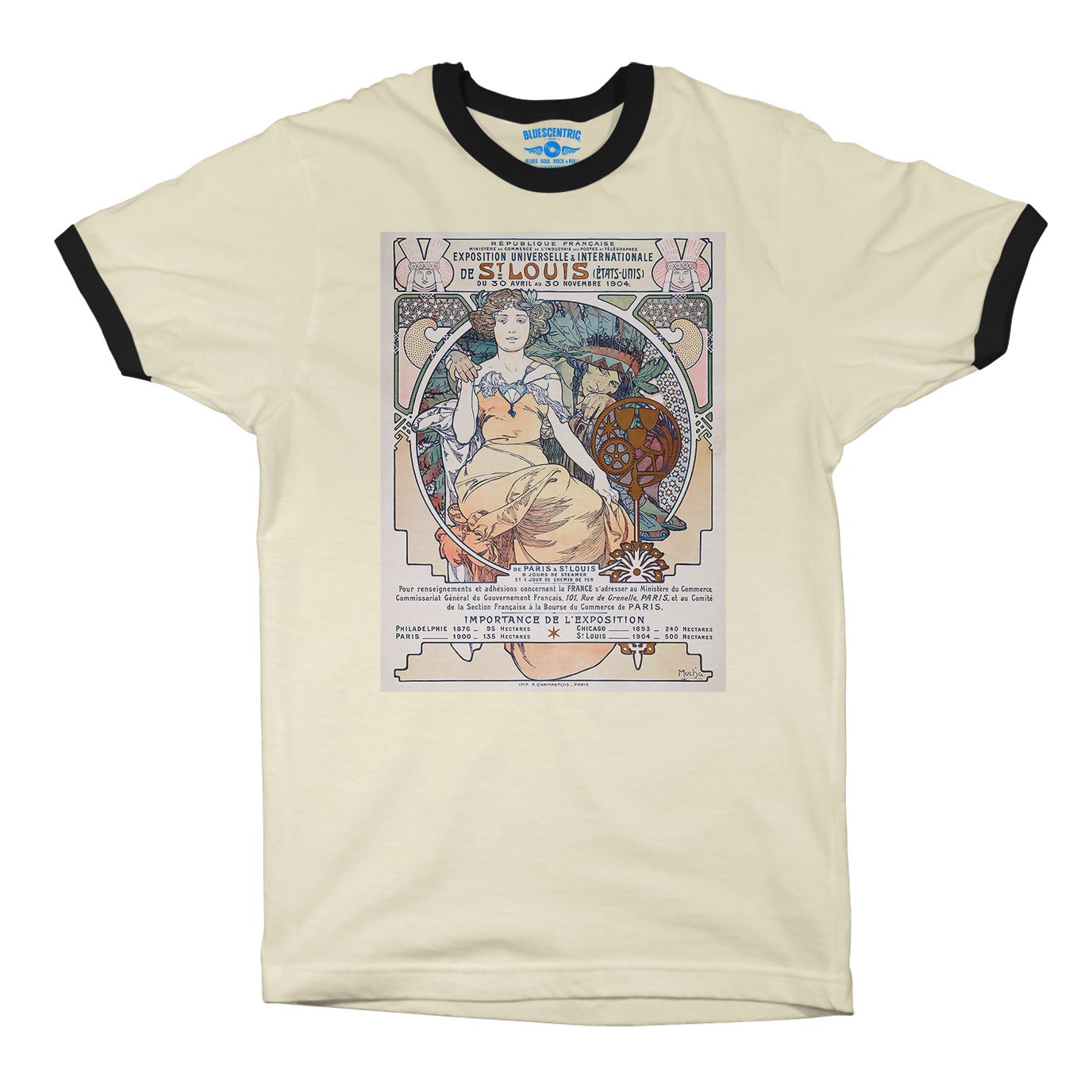 St Louis World’s Fair Ringer T-Shirt in Natural Black