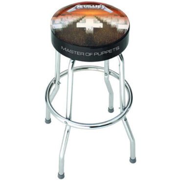 Rocksax - Metallica - Master of Puppets Logo - Bar Stool With Swivel Seat (Black/Chrome) Collectibles (Large Item, Collectible, Barware)