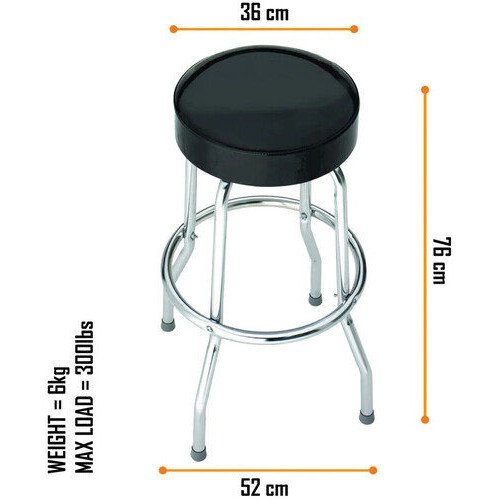Rocksax - Queen - Classic Crest Logo - Bar Stool With Swivel Seat (Black/Chrome) Collectibles (Large Item, Collectible, Barware)