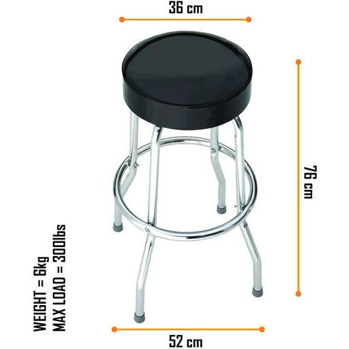 Rocksax - Queen - Classic Crest Logo - Bar Stool With Swivel Seat (Black/Chrome) Collectibles (Large Item, Collectible, Barware)