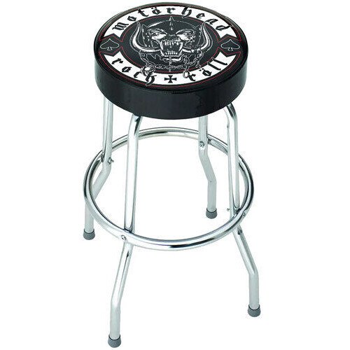 Rocksax - Motorhead - Rock N Roll Logo - Bar Stool With Swivel Seat (Black/Chrome) Collectibles (Large Item, Collectible, Barware)