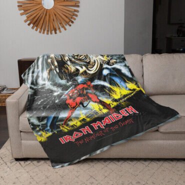 Rocksax -  Iron Maiden - Sherpa Fleece Blanket - Number of the Beast (60 in x 80 in) Collectibles (Large Item, Blanket)
