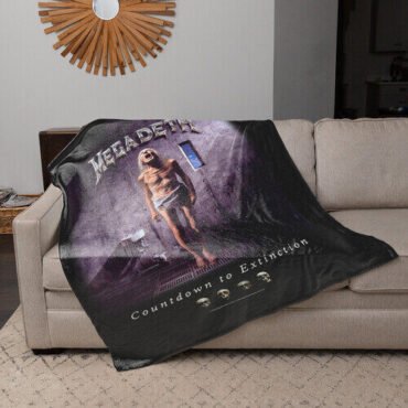 Rocksax -  Megadeth - Sherpa Fleece Blanket - Countdown to Extinction (60 in x 80 in) Collectibles (Large Item, Blanket)