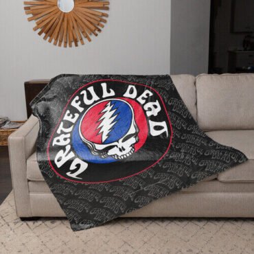Rocksax -  Grateful Dead - Sherpa Fleece Blanket - Logo (60 in x 80 in) Collectibles (Large Item, Blanket)