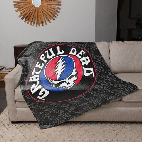 Rocksax -  Grateful Dead - Sherpa Fleece Blanket - Logo (60 in x 80 in) Collectibles (Large Item, Blanket)
