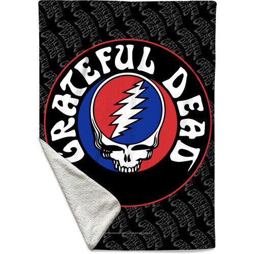 Rocksax -  Grateful Dead - Sherpa Fleece Blanket - Logo (60 in x 80 in) Collectibles (Large Item, Blanket)
