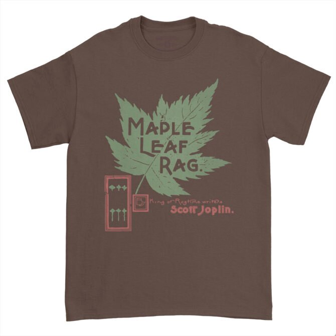 Maple Leaf Rag Scott Joplin T-Shirt - Heavy Cotton - Chocolate
