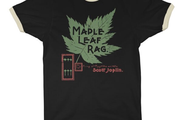 Maple Leaf Rag Scott Joplin Ringer T-Shirt - Black-Cream