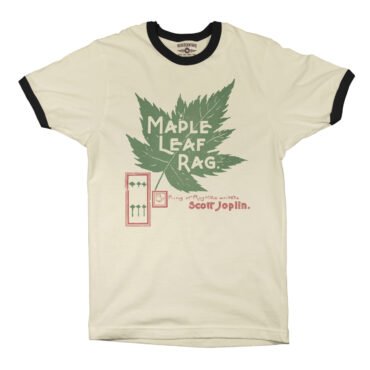 Maple Leaf Rag Scott Joplin Ringer T-Shirt - Cream-Black