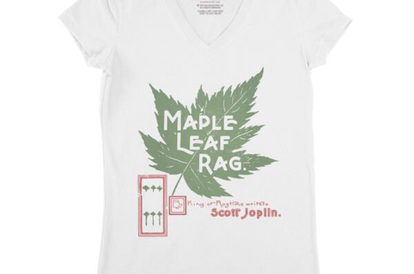 Maple Leaf Rag Scott Joplin V-Neck T Shirt - Women's - White