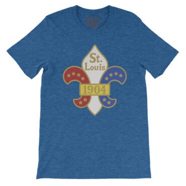 Saint Louis 1904 World's Fair T-Shirt - Lightweight Vintage Style - Heather True Royal