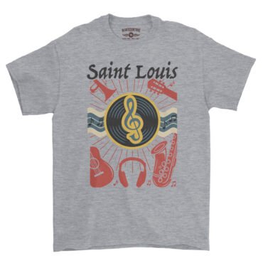 St Louis Flag Music City T-Shirt - Heavy Cotton - Athletic Heather