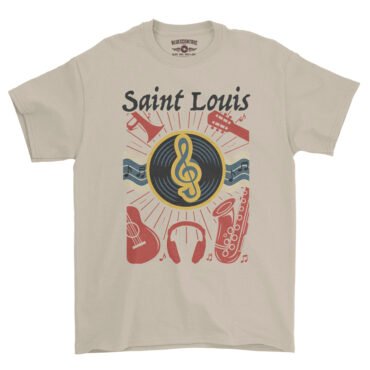 St Louis Flag Music City T-Shirt - Heavy Cotton - Sand