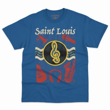 St Louis Flag Music City T-Shirt - Men's Big & Tall - Royal
