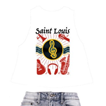 St Louis Flag Music City Racerback Crop Top - Women's - White