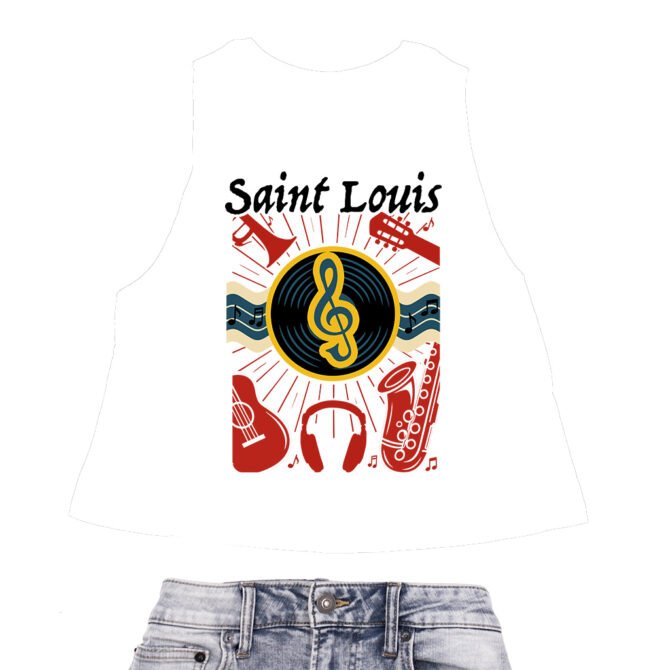 St Louis Flag Music City Racerback Crop Top - Women's - White
