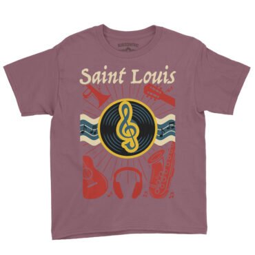 St Louis Flag Music City Youth T-Shirt - Lightweight Children & Toddlers - Heather Maroon