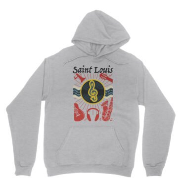 St Louis Flag Music City Hooded Pullover Jacket - Ash