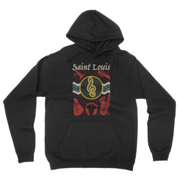 St Louis Flag Music City Hooded Pullover Jacket - Black