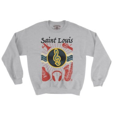 St Louis Flag Music City Crewneck Sweatshirt - Grey Heather