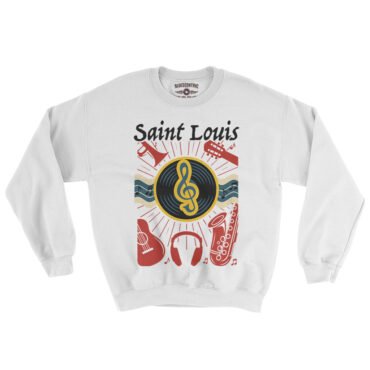 St Louis Flag Music City Crewneck Sweatshirt - White