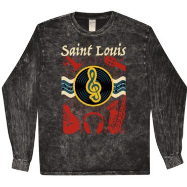 St Louis Flag Music City T-Shirt - Black Mineral Wash