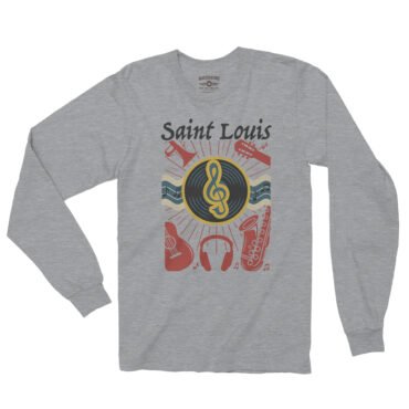 St Louis Flag Music City Long Sleeve T-Shirt - Athletic Heather
