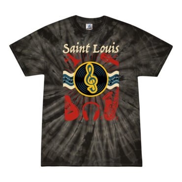 St Louis Flag Music City Tie-Dye T-Shirt - Black - 5XL