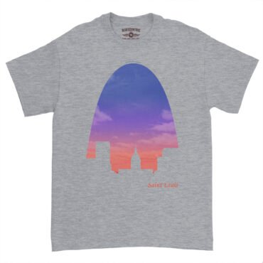 St Louis Arch Evening Sky T-Shirt - Heavy Cotton - Athletic Heather
