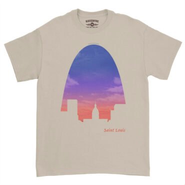St Louis Arch Evening Sky T-Shirt - Heavy Cotton - Sand
