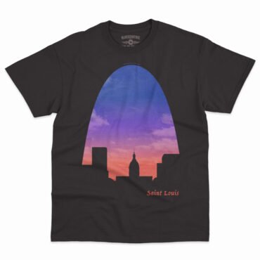 St Louis Arch Evening Sky T-Shirt - Men's Big & Tall - Black