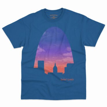 St Louis Arch Evening Sky T-Shirt - Men's Big & Tall - Royal