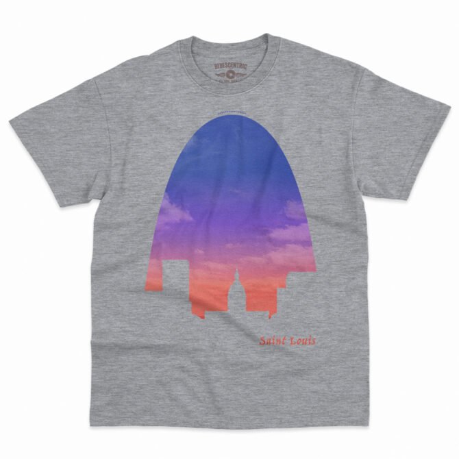 St Louis Arch Evening Sky T-Shirt - Men's Big & Tall - Athletic Heather