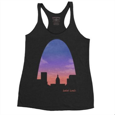 St Louis Arch Evening Sky Racerback Tank - Women's - Black