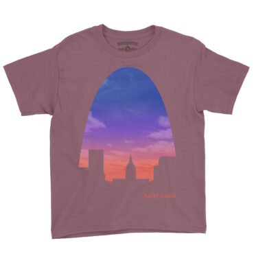 St Louis Arch Evening Sky Youth T-Shirt - Lightweight Children & Toddlers - Heather Maroon