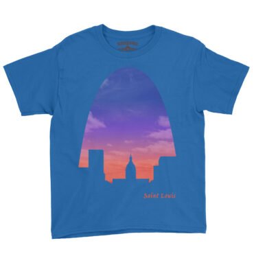 St Louis Arch Evening Sky Youth T-Shirt - Lightweight Children & Toddlers - Blue