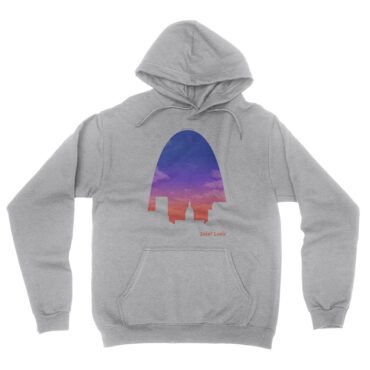 St Louis Arch Evening Sky Hooded Pullover Jacket - Ash