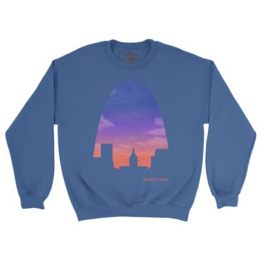 St Louis Arch Evening Sky Crewneck Sweatshirt - Royal