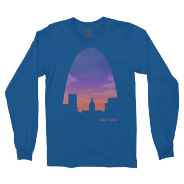 St Louis Arch Evening Sky Long Sleeve T-Shirt - Royal