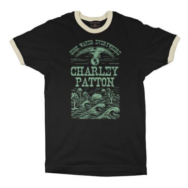 Charley Patton High Water Everywhere Ringer T-Shirt - Black-Cream