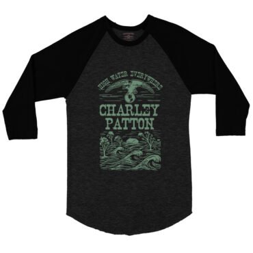 Charley Patton High Water Everywhere Baseball T-Shirt - Black-HBlack