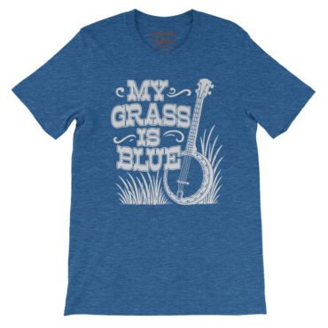 Graphic My Grass Is Blue T-Shirt - Lightweight Vintage Style - Heather True Royal