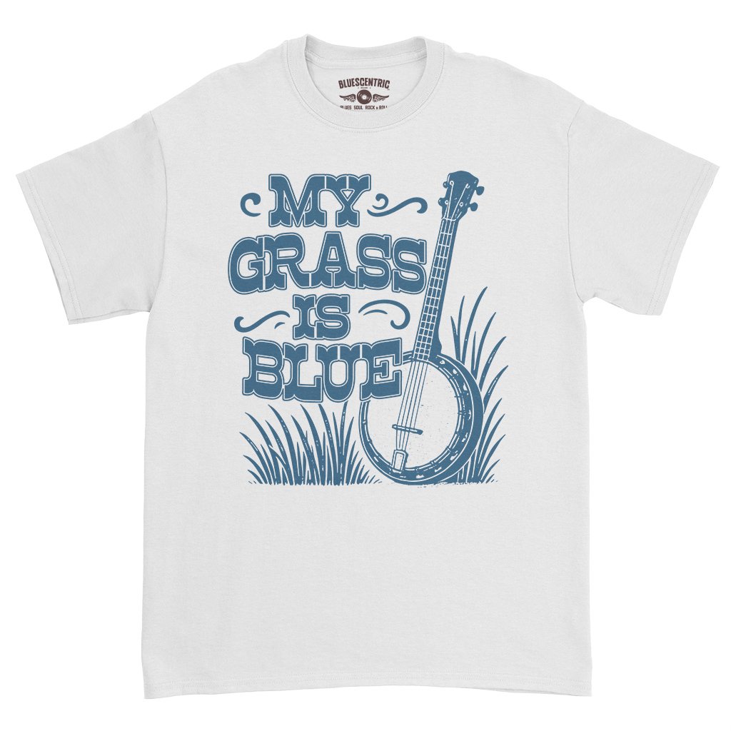Graphic My Grass Is Blue T-Shirt - Heavy Cotton - White