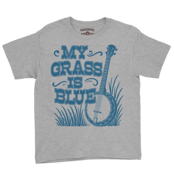 Graphic My Grass Is Blue Youth T-Shirt - Lightweight Children & Toddlers - Athletic Heather