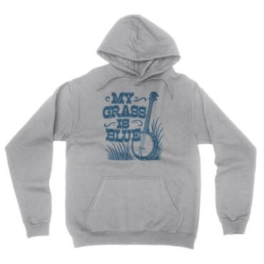 Graphic My Grass Is Blue Hooded Pullover Jacket - Ash