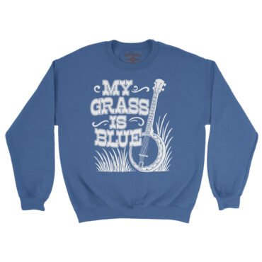Graphic My Grass Is Blue Crewneck Sweatshirt - Royal