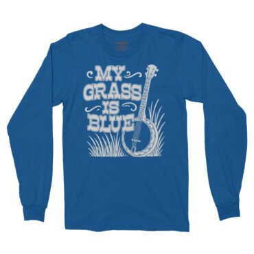 Graphic My Grass Is Blue Long Sleeve T-Shirt - Royal